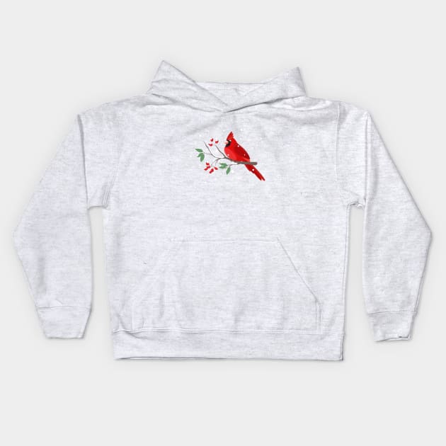 Cardinal Bird Kids Hoodie by mstupic